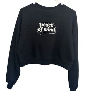 Dutch Bros SMALL Black Cropped Crew Neck Sweatshirt VINTAGE DB 1992